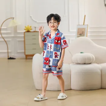 3_아동_주니어_키즈_여아_남아_반팔_반바지_세트잠옷_캐릭터_실내복