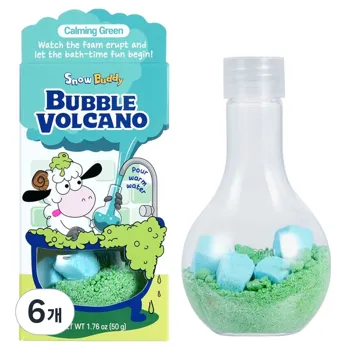 유아용 입욕제 추천 스노우버디 버블 볼케이노 카밍그린 6개